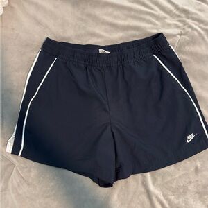 Nike Women's Navy Athletic Shorts with White Accents